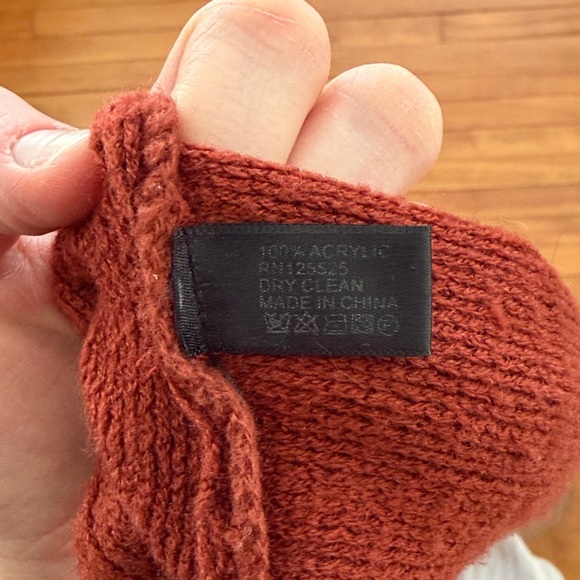 Rust Red Knit Pullover Poncho - Picture 2 of 3